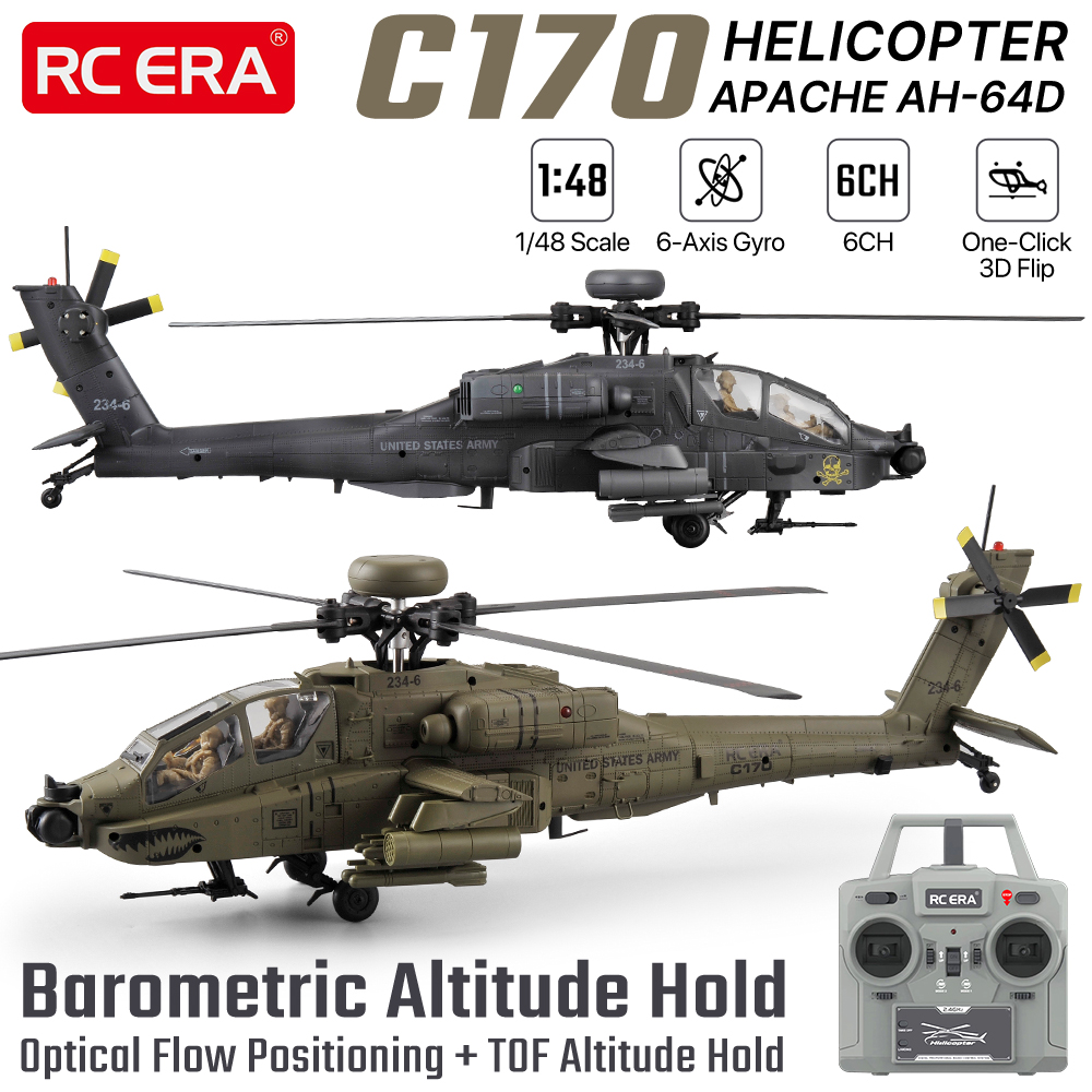 Rc Helicopter Large - Hélicoptère RC ERA 1/48 6CH Apache