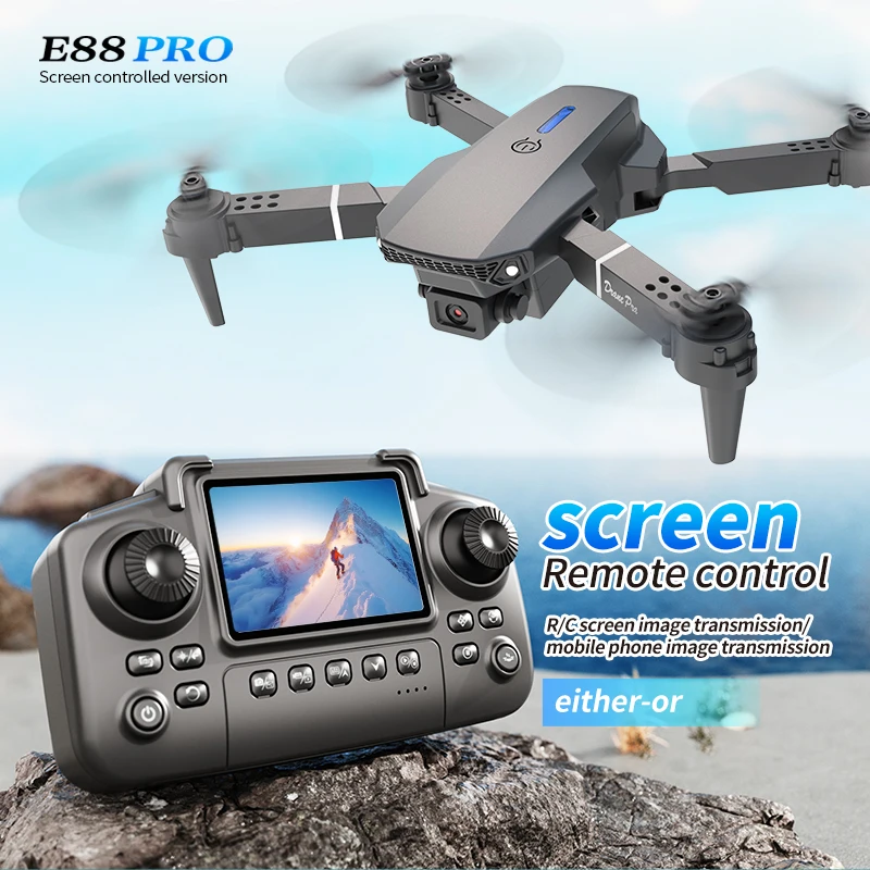 Rc Helicopter Electric - Drone professionnel E88 PRO avec écran,