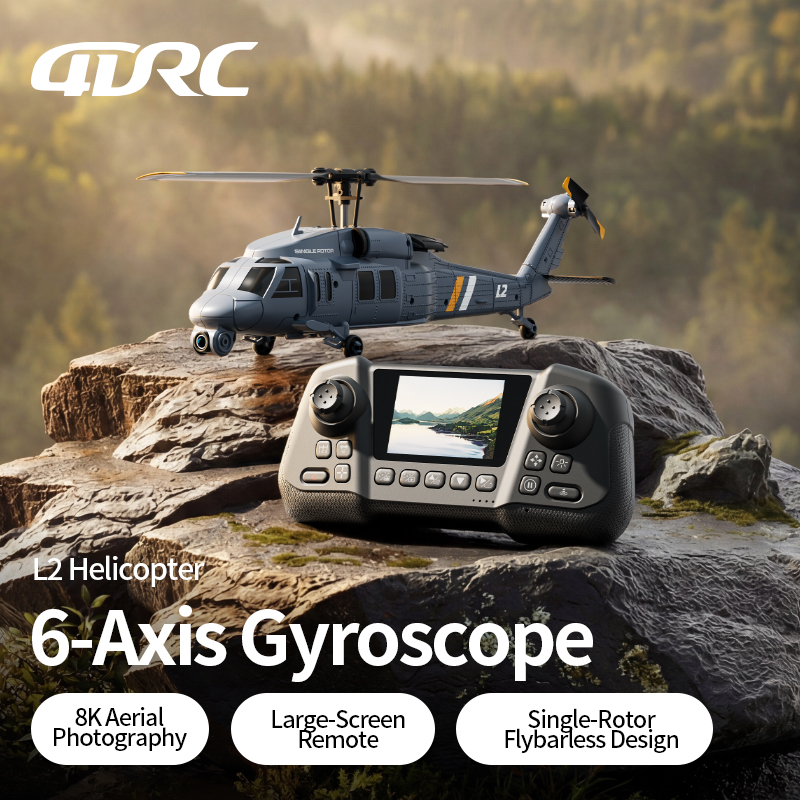 Rc Helicopter Single Rotor - Hélicoptère militaire Apache RC 4DRC L2