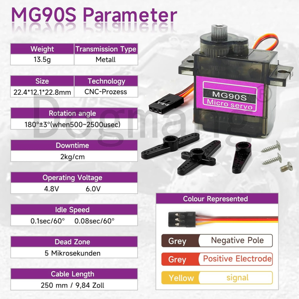 MG90S Servo 1/2/4/10/20/50 piè - Rc Helicopter Mini avis et prix